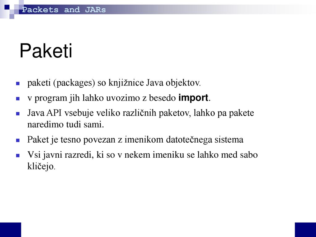 Programming I Packets and JAR 11th lecture. - ppt download