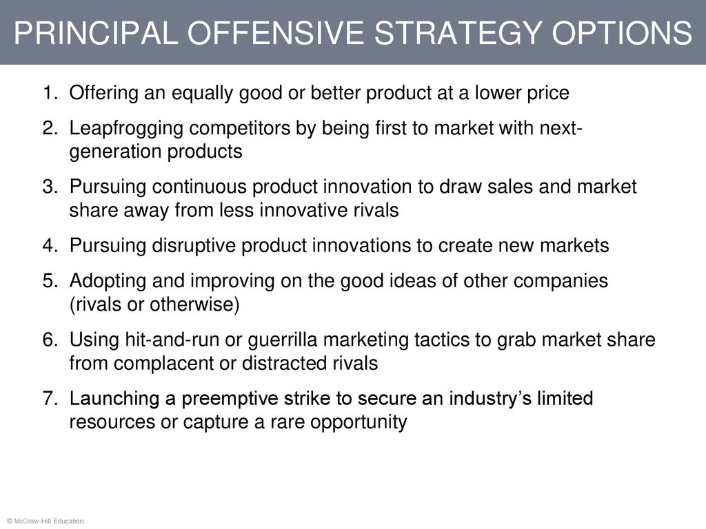 PRINCIPAL OFFENSIVE STRATEGY OPTIONS