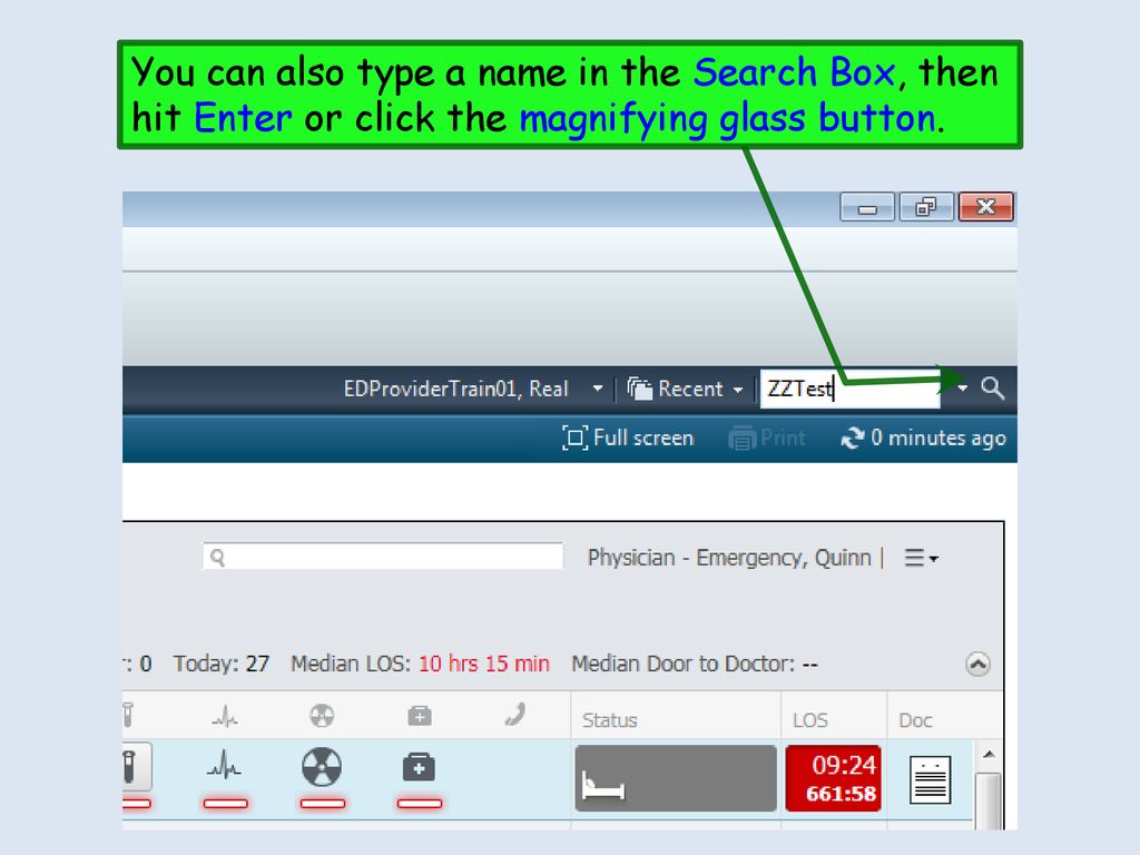 You can also type a name in the Search Box, then hit Enter or click the magnifying glass button.