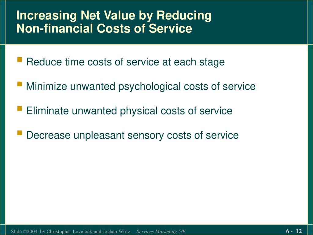 Increasing Net Value by Reducing Non-financial Costs of Service