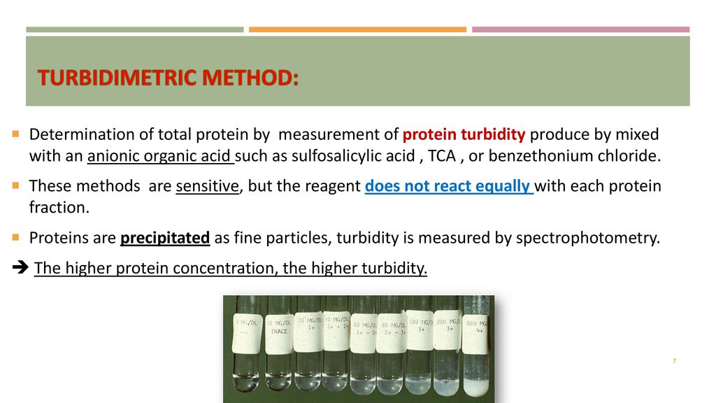 Estimation of total protein in milk and egg using turbidmetric method