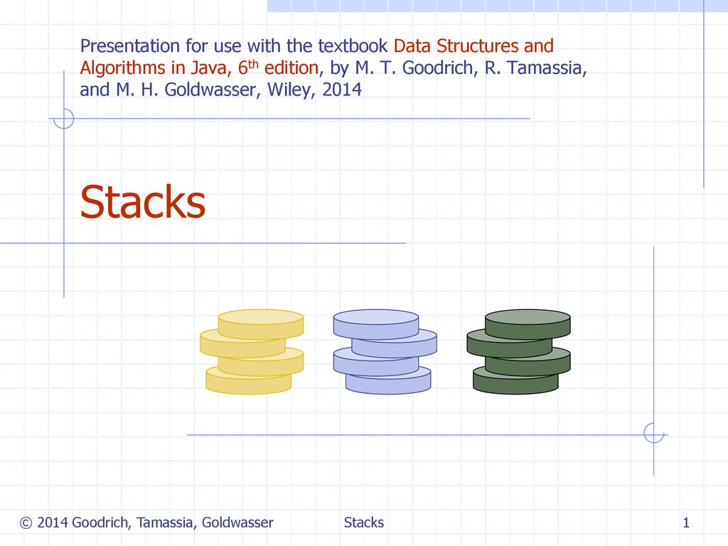 Stacks 9/12/2018 Presentation for use with the textbook Data Structures ...
