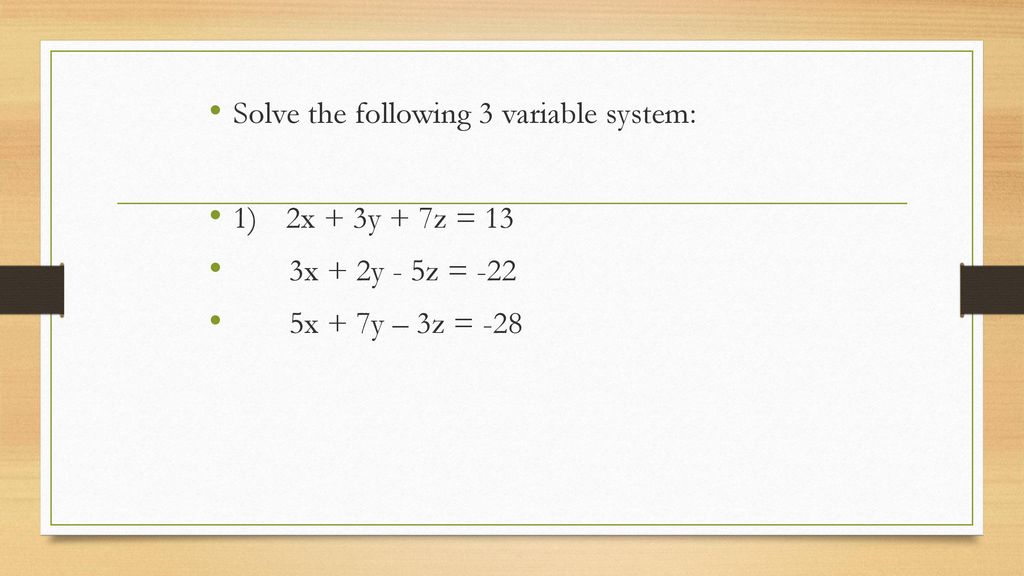 Solve Systems In 3 Variables Pdf