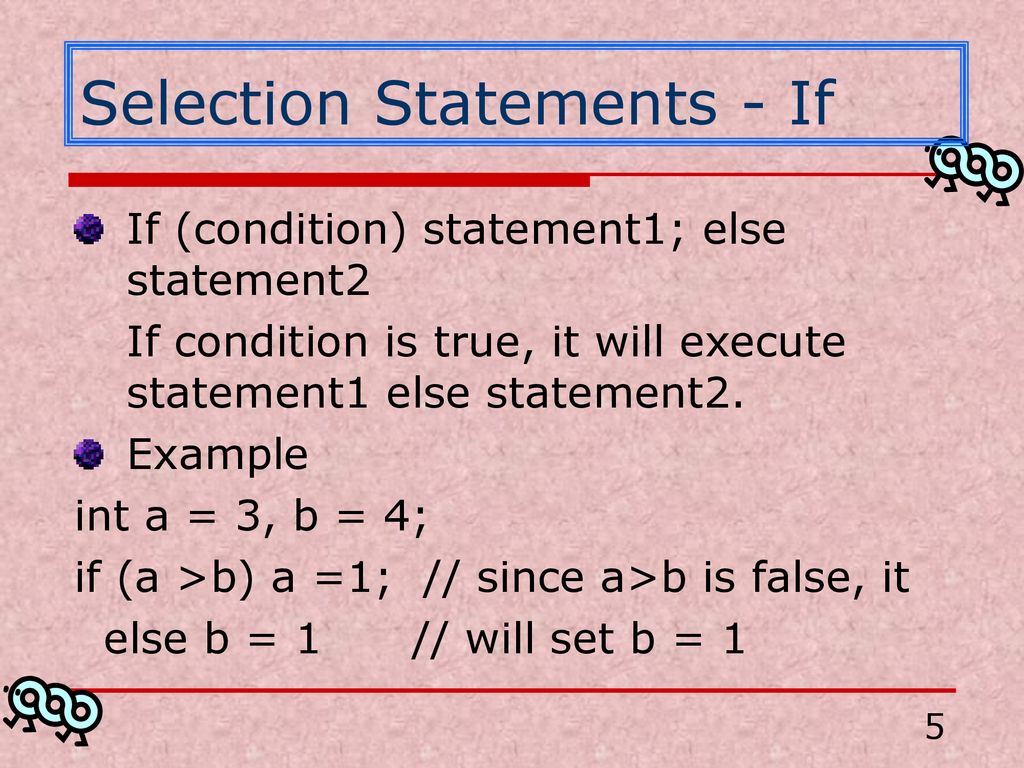 Control Statements Lecture 6 from Chapter ppt download