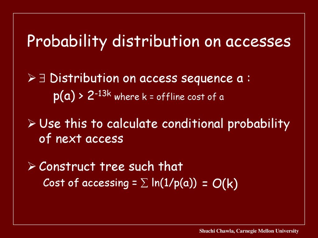 Probability distribution on accesses