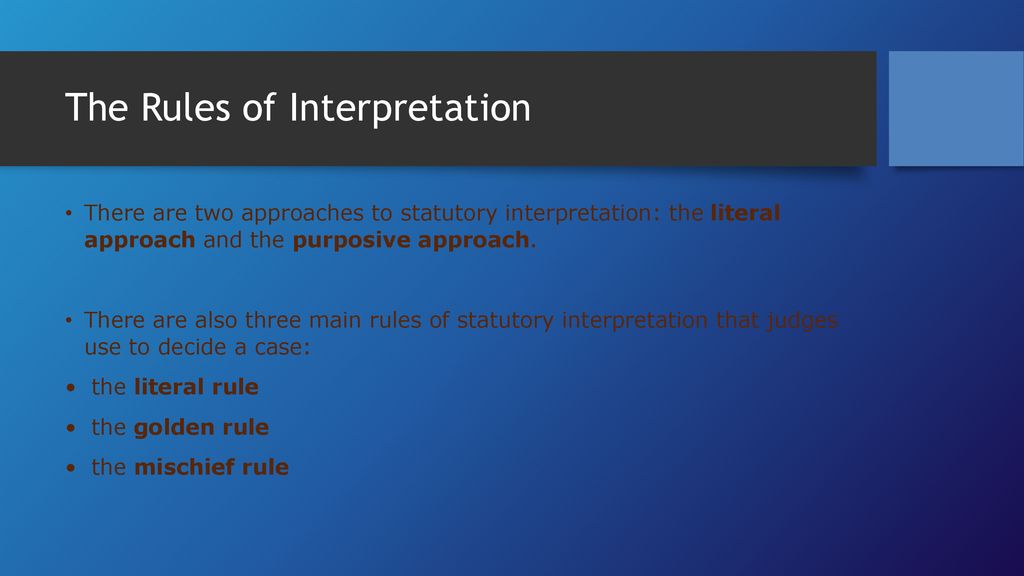 STATUTORY INTERPRETATION - Ppt Download