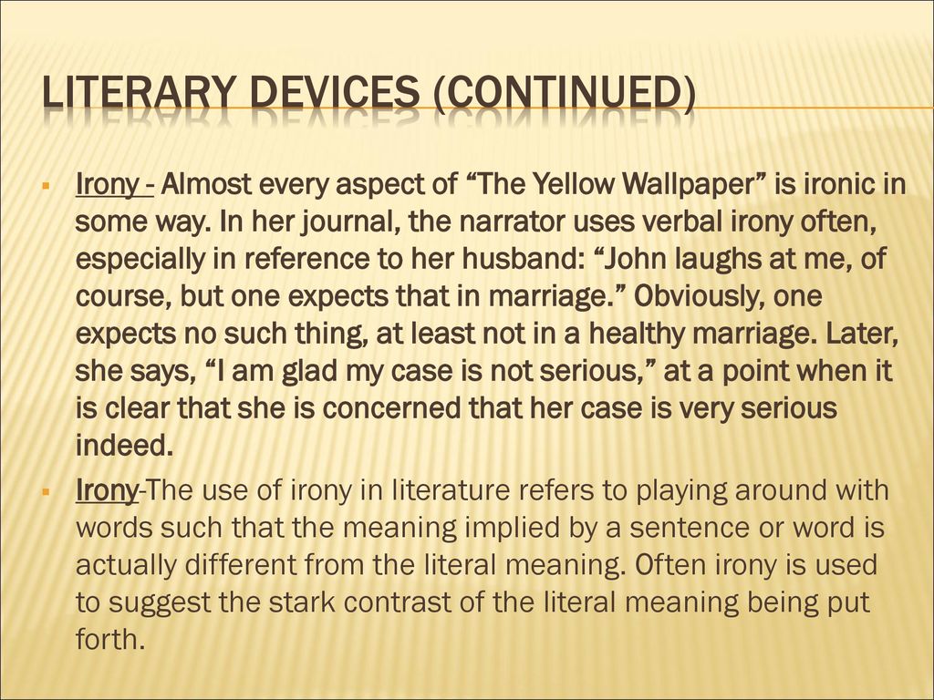 The Yellow Wallpaper Irony Lesson by A Novel Concept  TPT
