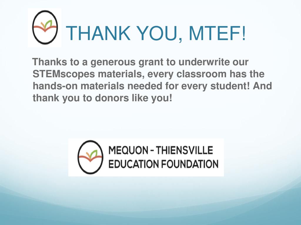 THANK YOU, MTEF!
