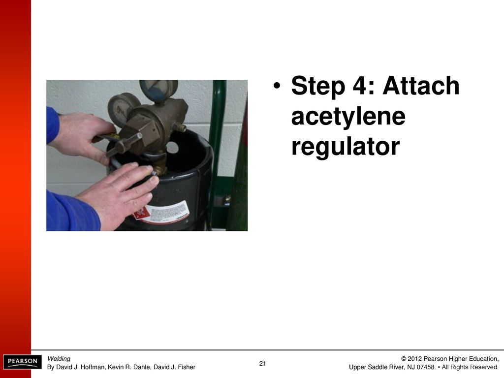 Step 4: Attach acetylene regulator