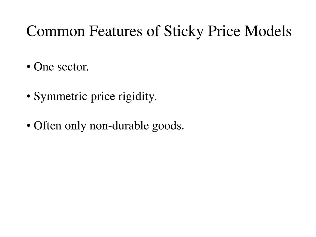 Common Features of Sticky Price Models