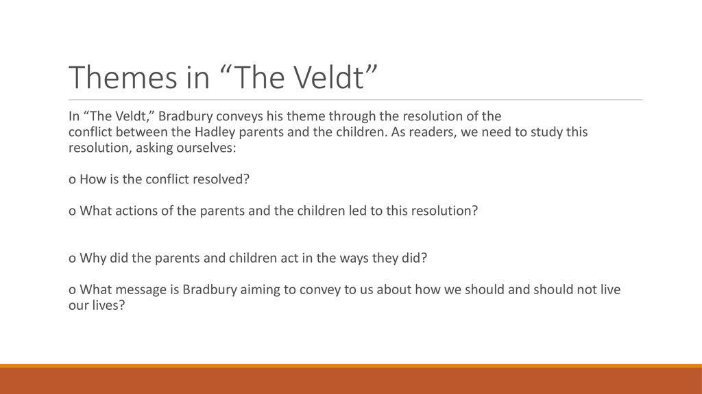 thesis statement about the veldt