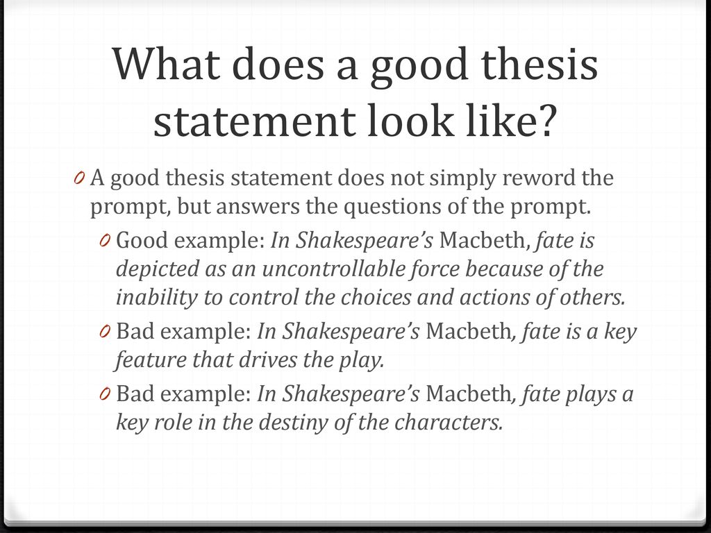 Creating Thesis Statements - ppt download