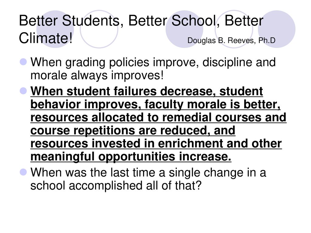 Better Students, Better School, Better Climate. Douglas B. Reeves, Ph