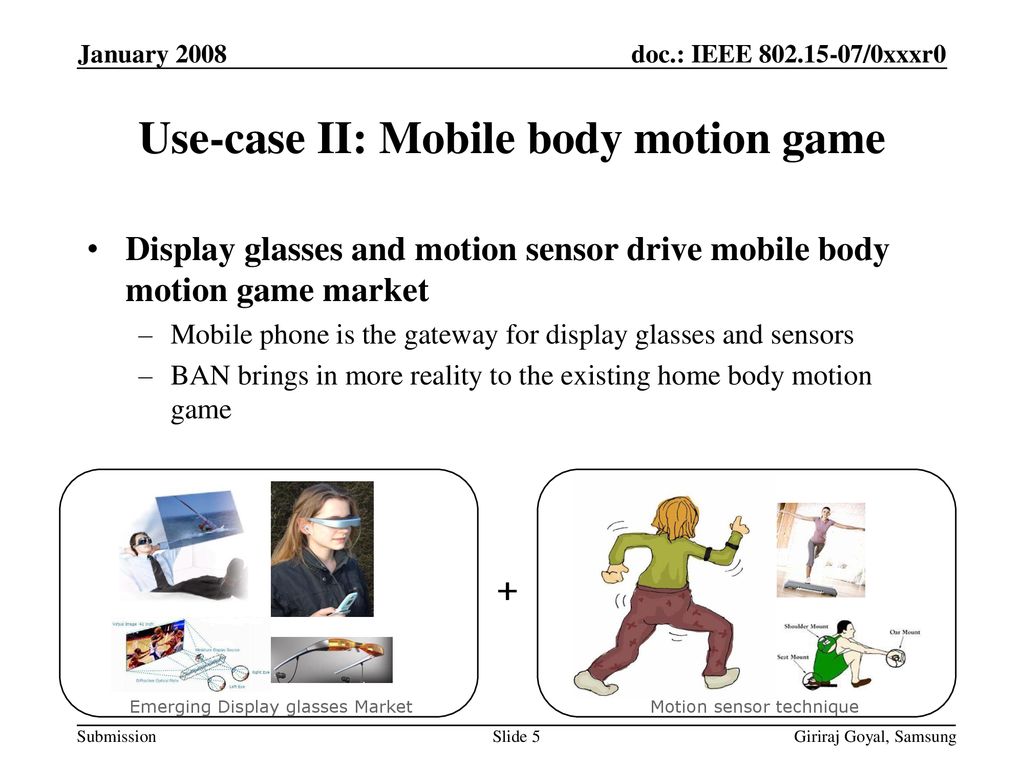 Use-case II: Mobile body motion game