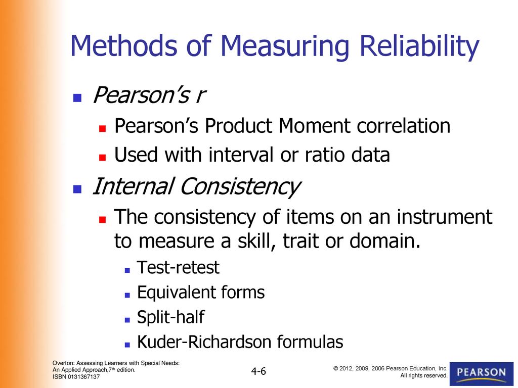 Which is the best method to measure the reliability of test?
