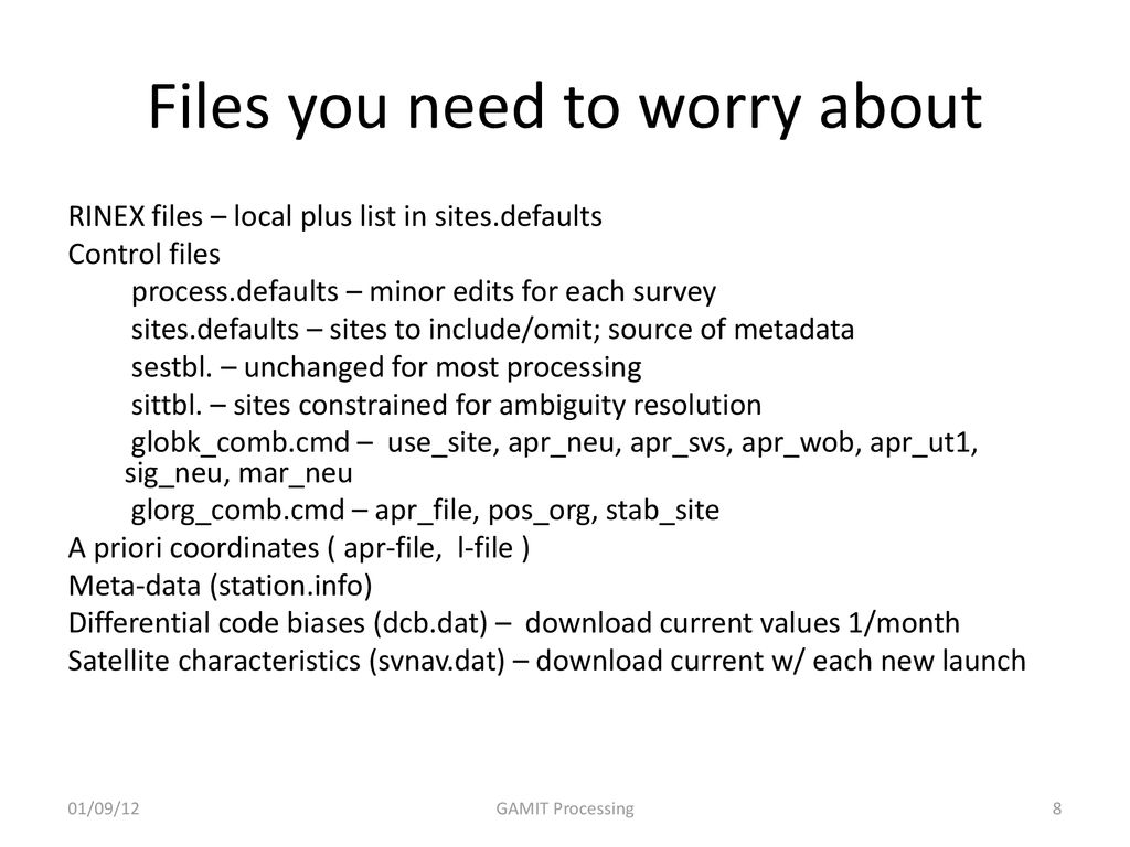 Files you need to worry about