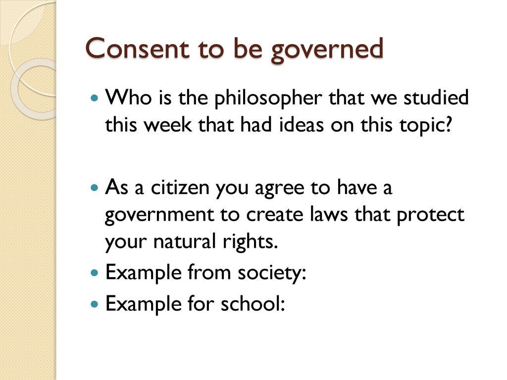 consent of the governed example