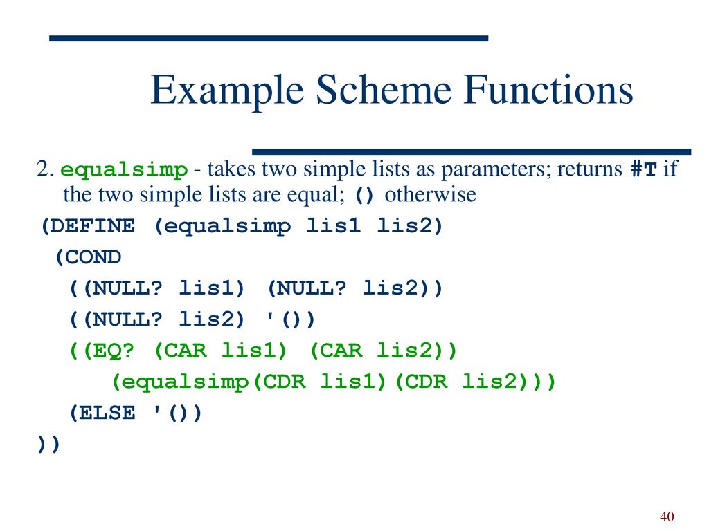 Example Scheme Functions
