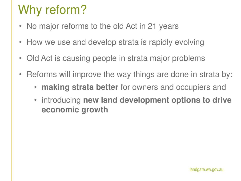 Strata Reform Overview Ppt Download