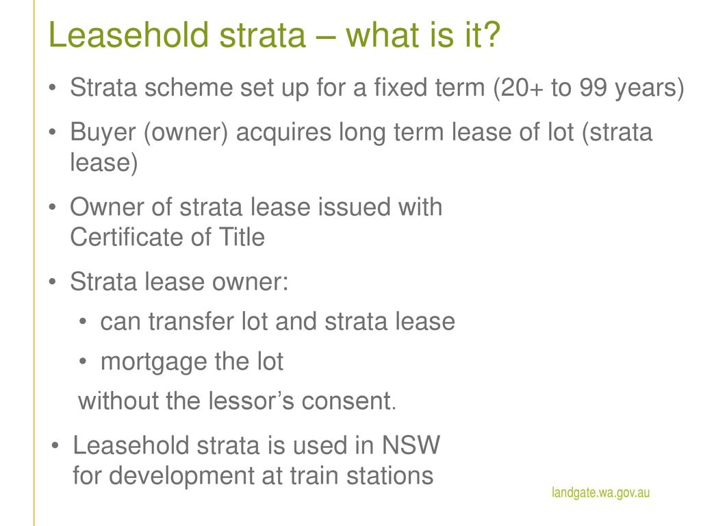 Leasehold strata – what is it