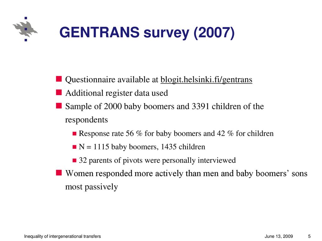 GENTRANS survey (2007) Questionnaire available at blogit.helsinki.fi/gentrans. Additional register data used.
