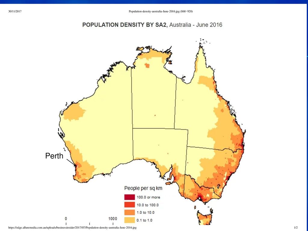 Карта плотности населения Австралии. Population of Australia. Численность населения Австралии.