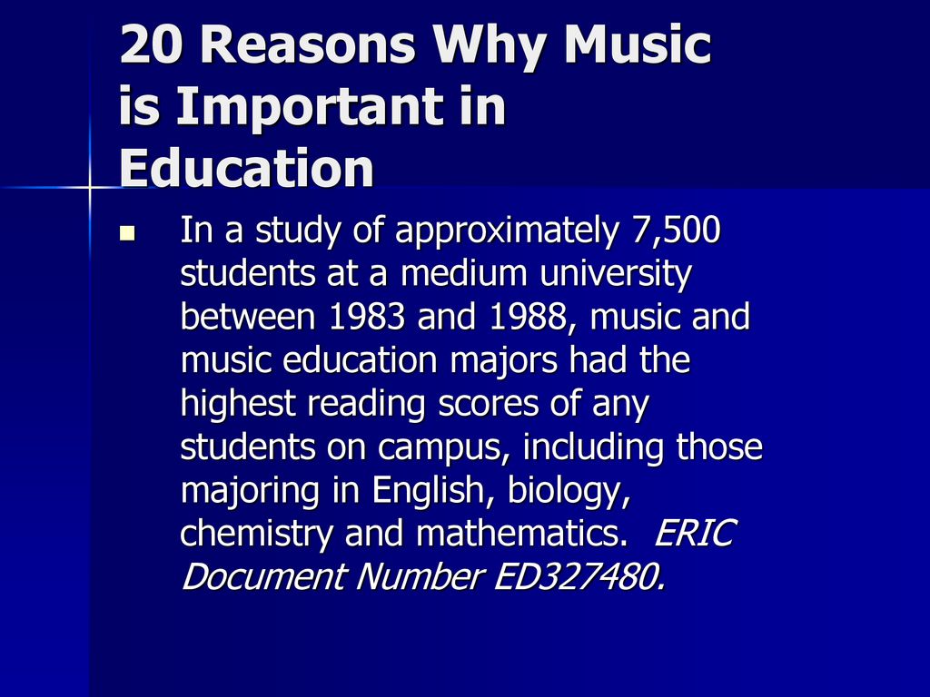 importance of studying music