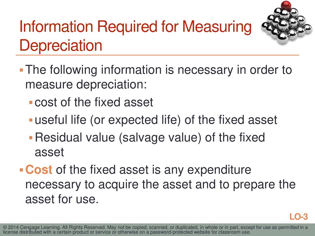 Information Required for Measuring Depreciation