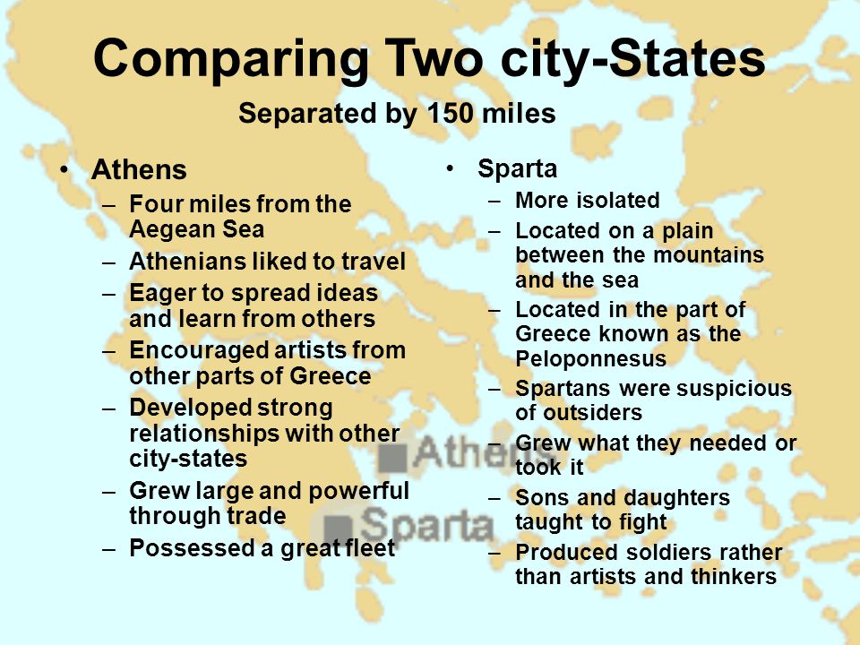 compare and contrast the city states of athens and sparta