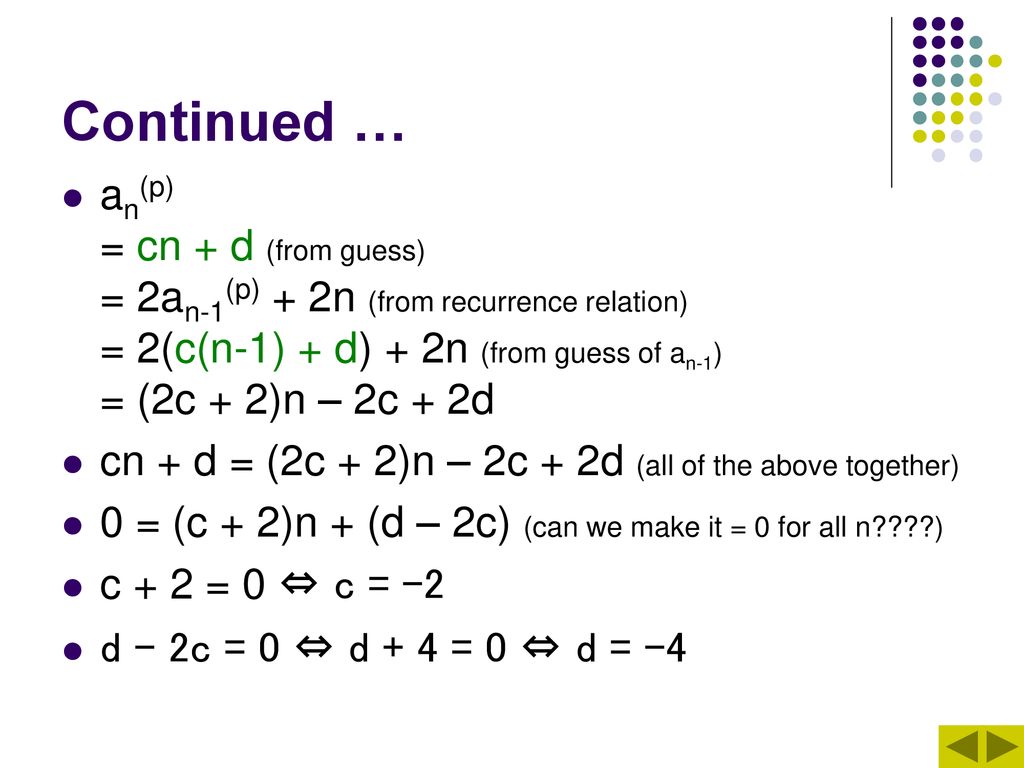 Non Homogeneous Recurrence Relations Ppt Download