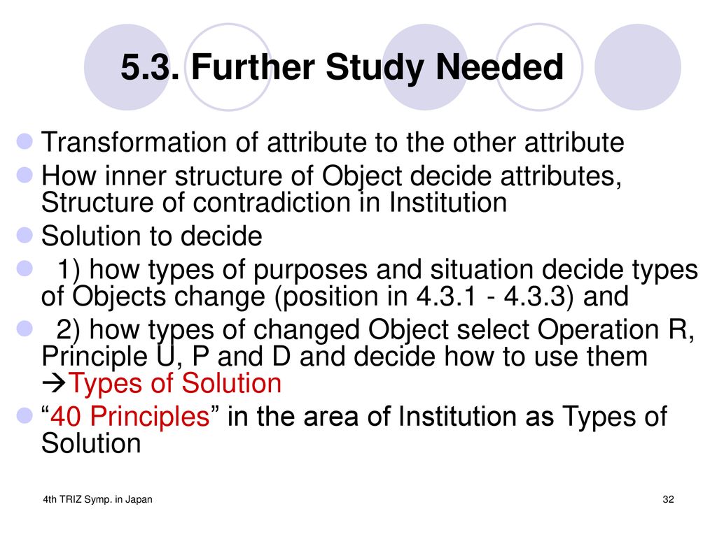 5.3. Further Study Needed Transformation of attribute to the other attribute.