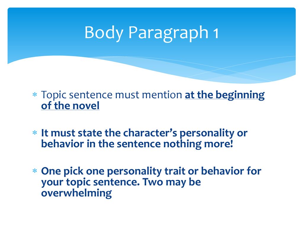 sentence for personality
