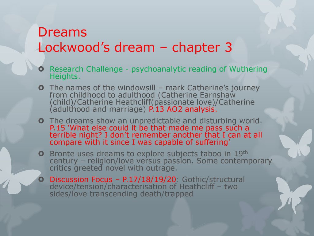 Dreams Lockwood’s dream – chapter 3