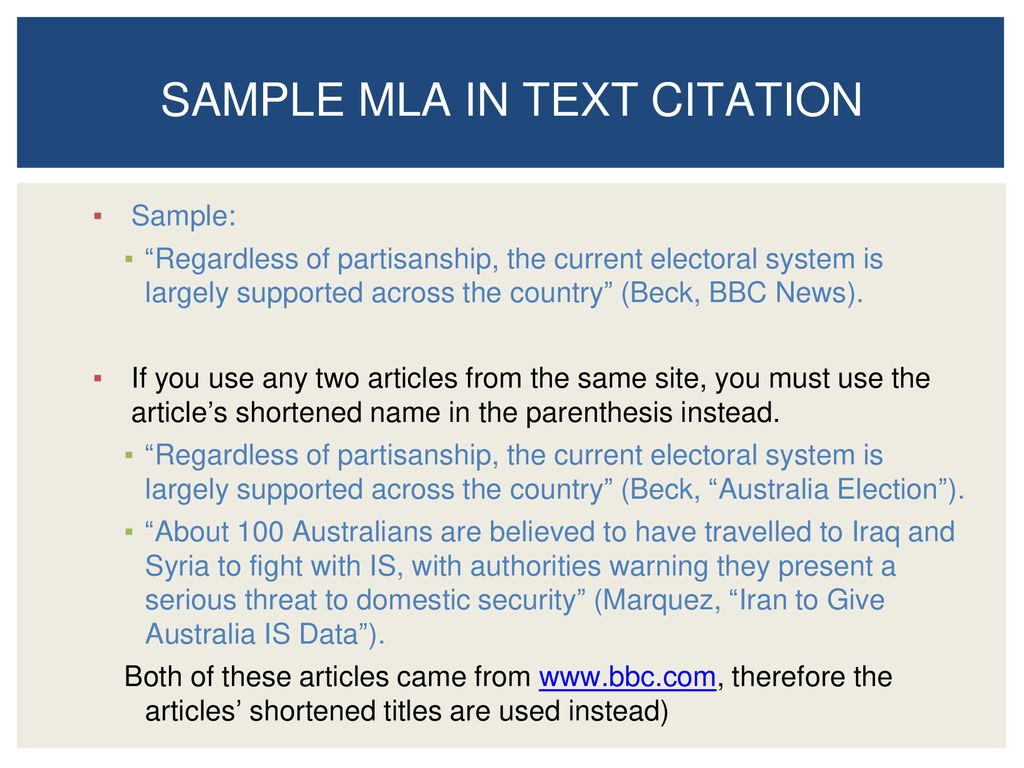 Mla Format Resources Sample Page And Citation Examples Ppt Download