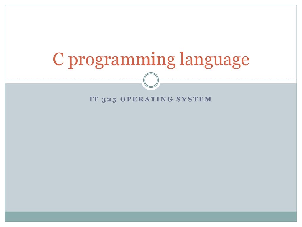 C programming language - ppt download