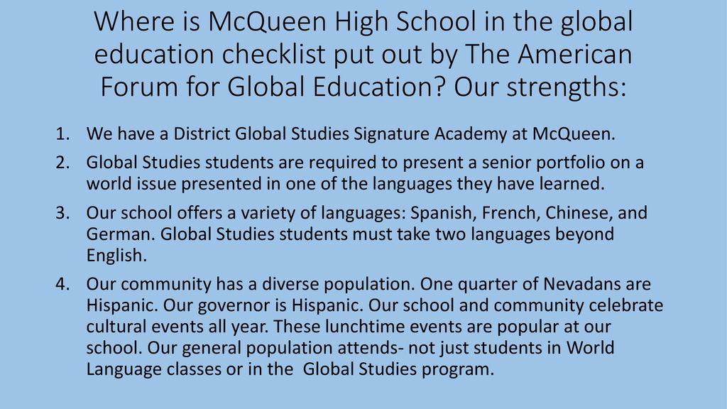 Presentation for McQueen High School Reno, Nevada - ppt download