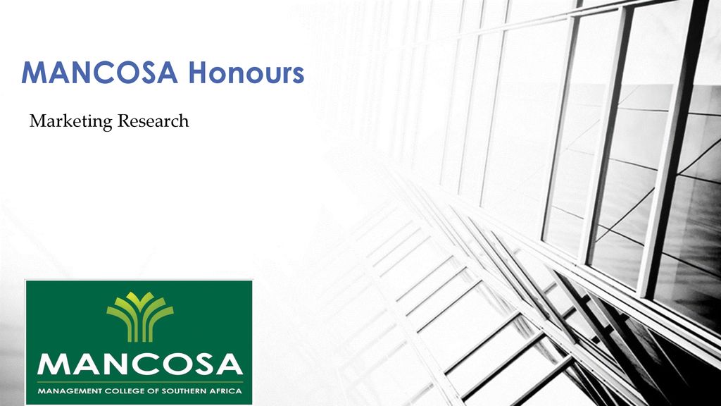 MANCOSA Honours Marketing Research