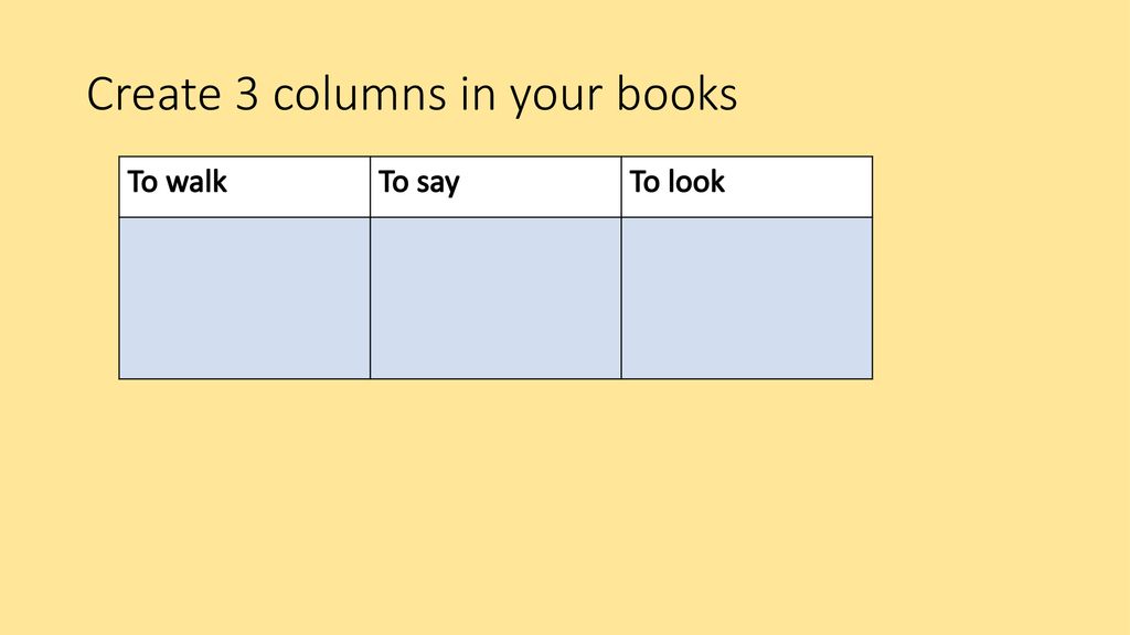 Create 3 columns in your books