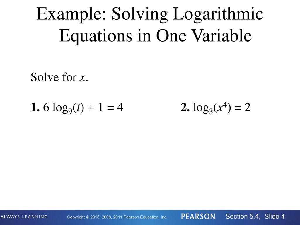 Chapter 5 Logarithmic Functions. - ppt download