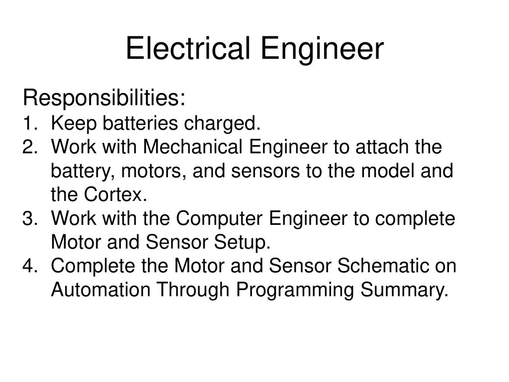 Electrical Engineer Responsibilities - Ppt Download