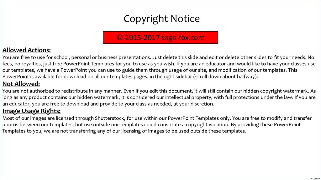 Copyright Notice © sage-fox.com Allowed Actions: