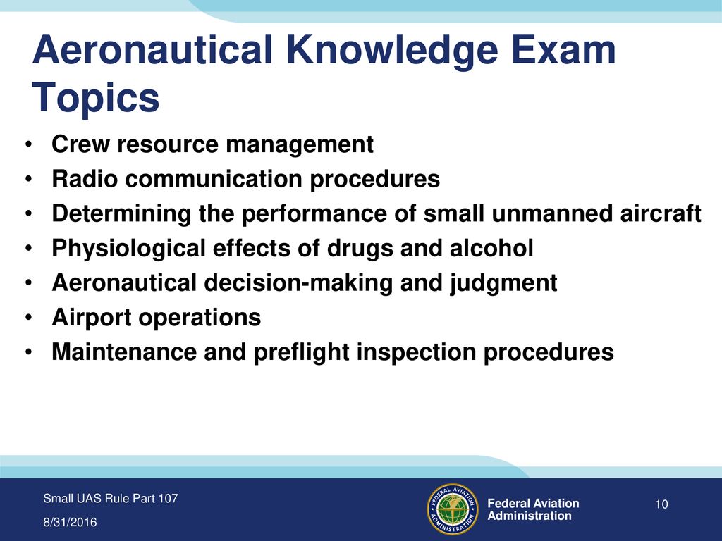 Aeronautical Knowledge Exam Topics