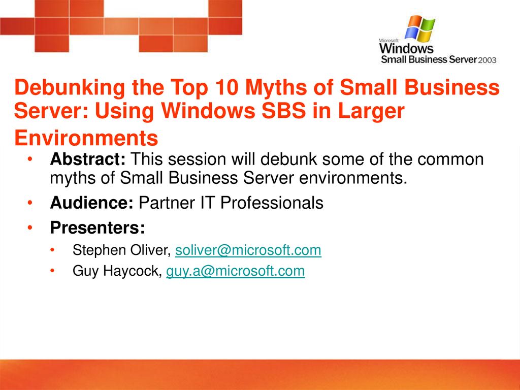Debunking The Top 10 Myths Of Small Business Server Using