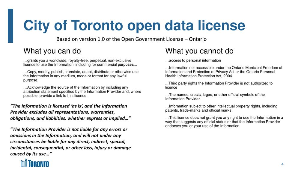 City of Toronto Open Data ppt download