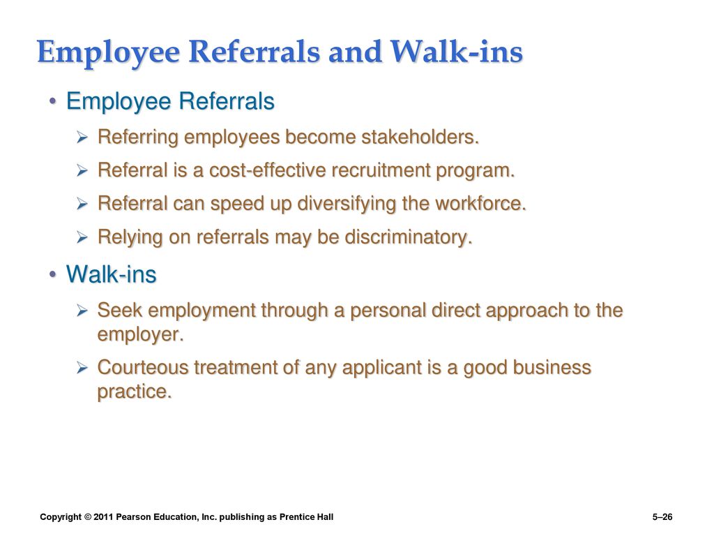 Employee Referrals and Walk-ins