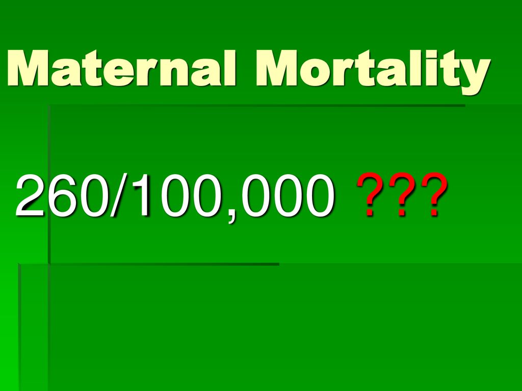 Maternal Mortality 260/100,000