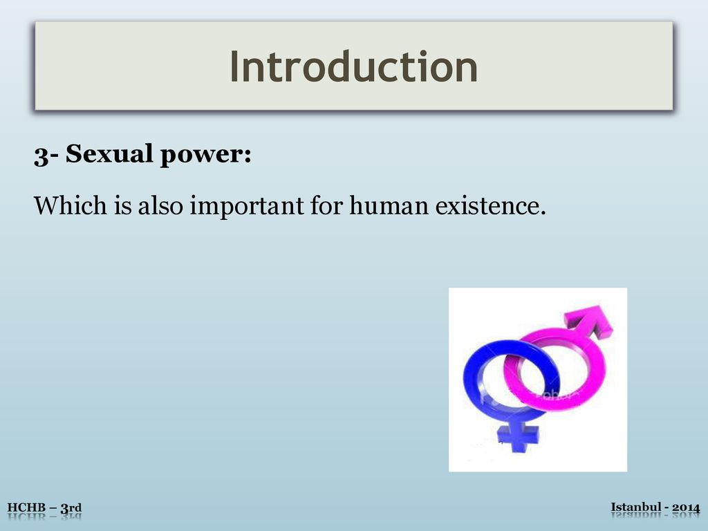 Introduction 3- Sexual power: Which is also important for human existence.