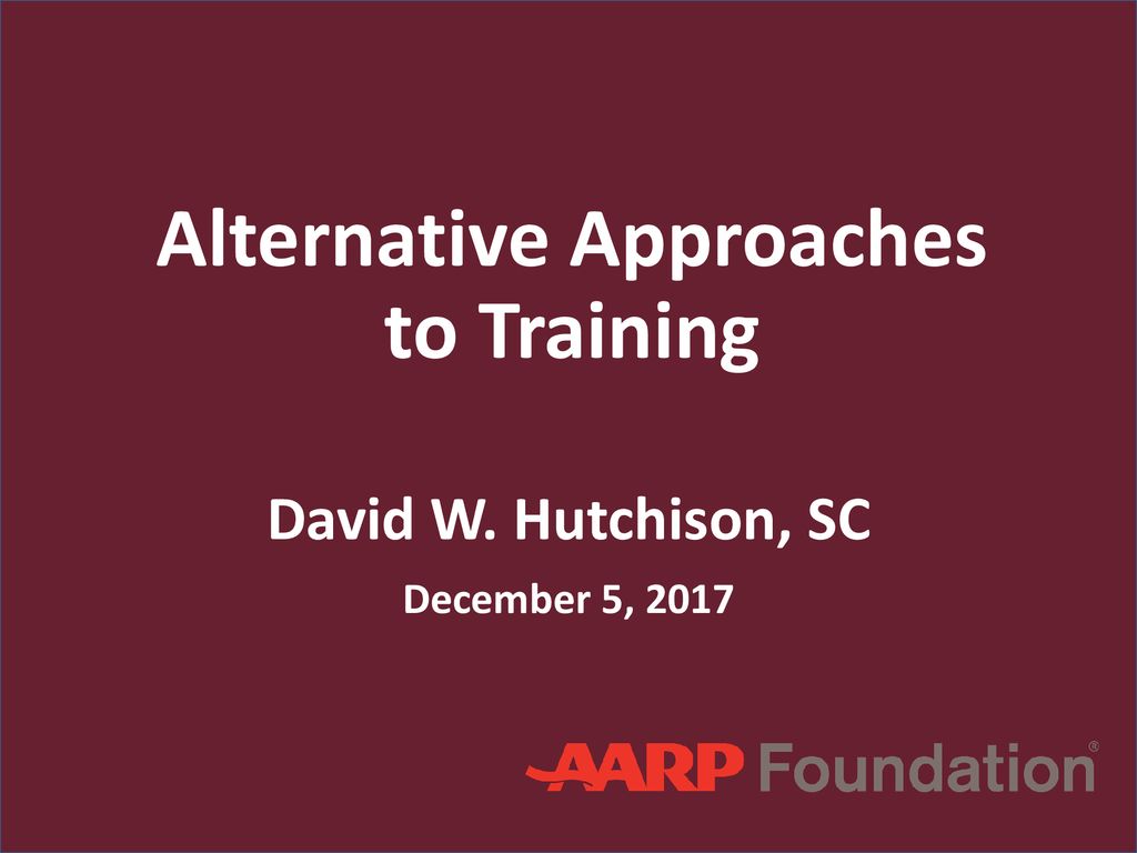 Alternative Approaches to Training
