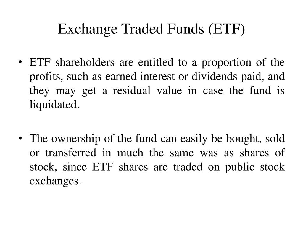 ETF’s And ETN’s. - Ppt Download