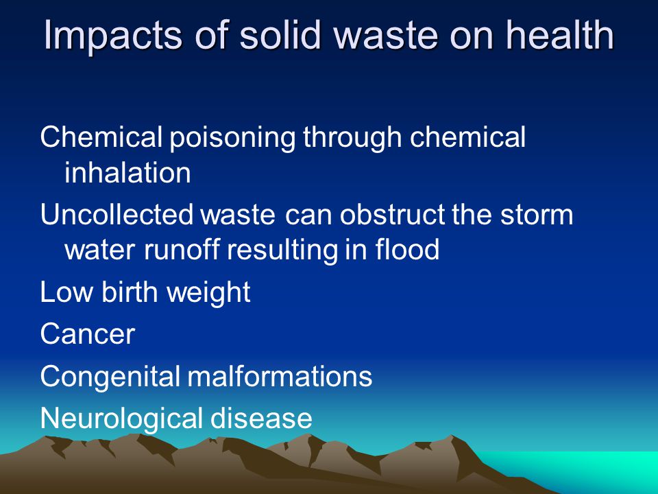 Impacts of solid waste on health